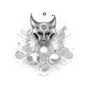 gemini trash polka tattoo design idea