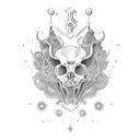 gemini trash polka tattoo design idea