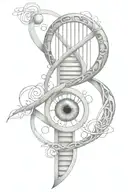 dna w quantum phsique w eye inside tattoo design idea
