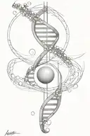dna w quantum phsique w eye inside tattoo design idea