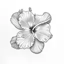 Hibiscus surrounded by clovers tattoo design idea