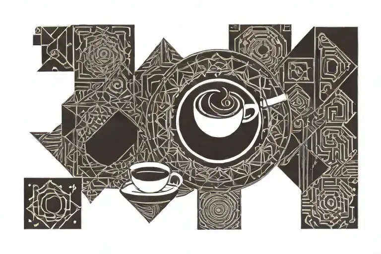yoga coffee tango tattoo design idea