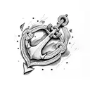 anchor with rope  tattoo design idea