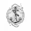 anchor with rope  tattoo design idea