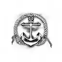 anchor with rope  tattoo design idea