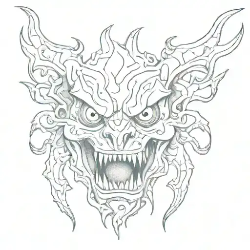 bipolar monster tattoo design idea