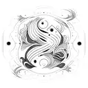 Ocean waves and water motifs cascading around the ship, blending into various shades of blue and teal, providing movemen tattoo design idea