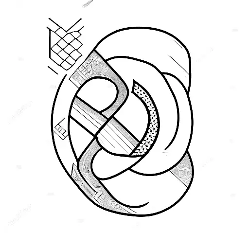 letter M to the third power w a heart tattoo design idea