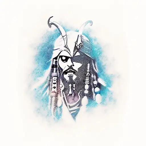 Capricorn Transformer in profile + Jack Sparrow compass tattoo design idea