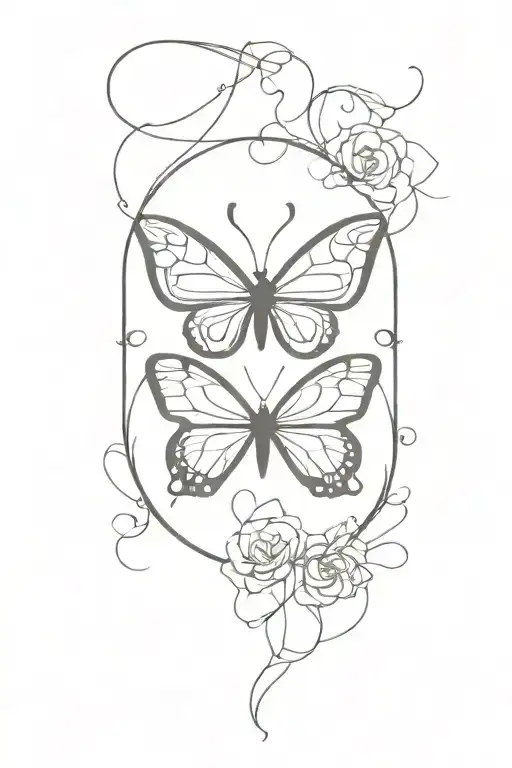 butterfly, infinity symbol intertwined and all seeing eye integrated tattoo design idea