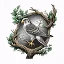 Celtic tree of life branch polish falcon tattoo design idea