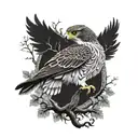 Celtic tree of life branch polish falcon tattoo design idea