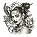 90s chola tattoo design idea