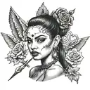 90s chola tattoo design idea