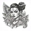 90s chola tattoo design idea