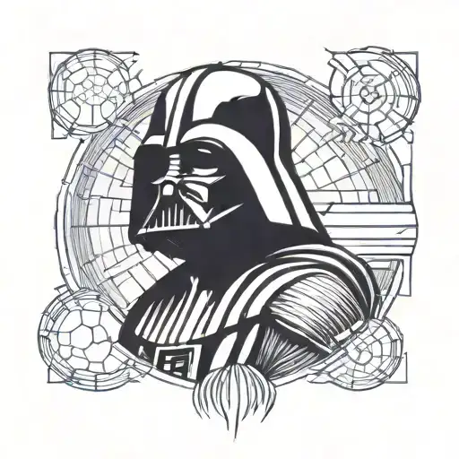 darth vader on the death star  tattoo design idea