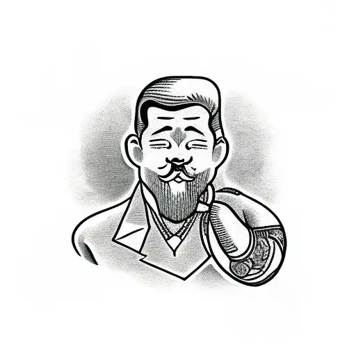 lonely man tattoo design idea