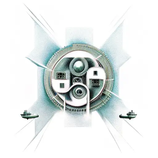 Combine elements of industrial music and nature tattoo design idea