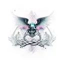 Combine elements of industrial music and nature tattoo design idea