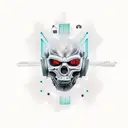 Combine elements of industrial music and nature tattoo design idea