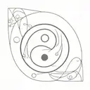 yin yang compass tattoo design idea