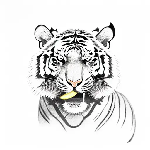 A tiger made of ice cream scoops with a cherry on top tattoo design idea