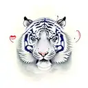A tiger made of ice cream scoops with a cherry on top tattoo design idea