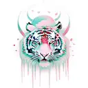 A tiger made of ice cream scoops with a cherry on top tattoo design idea