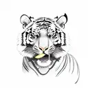 A tiger made of ice cream scoops with a cherry on top tattoo design idea