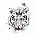 A tiger made of ice cream scoops with a cherry on top tattoo design idea