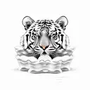 A tiger made of ice cream scoops with a cherry on top tattoo design idea