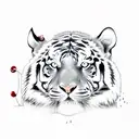 A tiger made of ice cream scoops with a cherry on top tattoo design idea