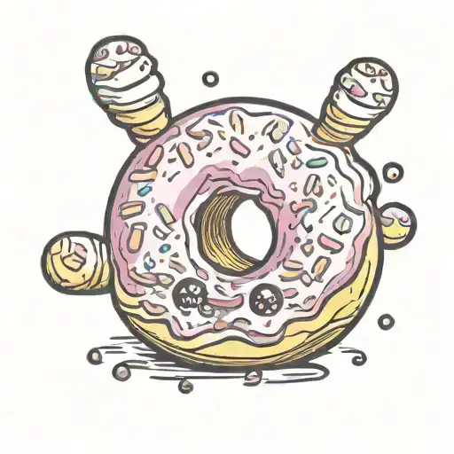 donut with sprinkles  tattoo design idea