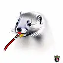 A weasel dressed as a referee blowing a whistle tattoo design idea