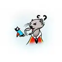 A weasel dressed as a referee blowing a whistle tattoo design idea