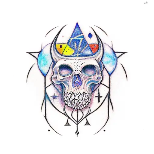magick and occult and alchemy tattoo design idea