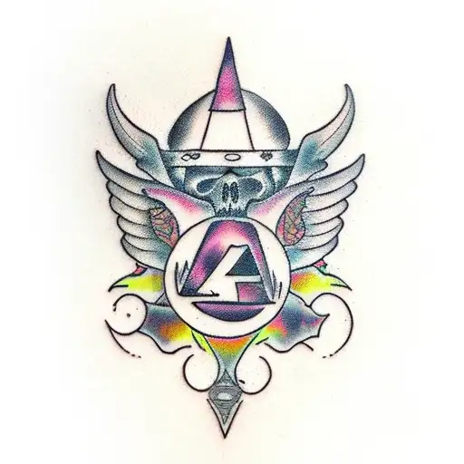 magick and occult and alchemy tattoo design idea