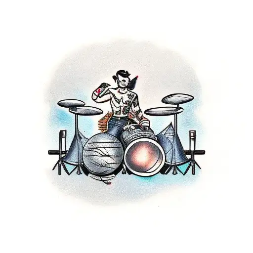 drums tattoo design idea
