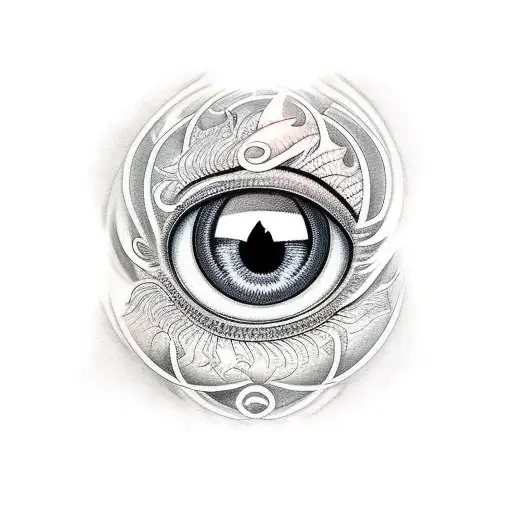 eyes dragon tattoo design idea