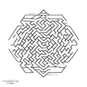 interconnected maze with an open path, representing the journey to find clarity and escape the complexities of overthink tattoo design idea