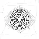 interconnected maze with an open path, representing the journey to find clarity and escape the complexities of overthink tattoo design idea