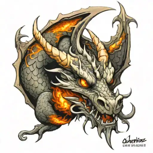 Description: Design Theme: Realistic Dragon Placement: Calf Style: Realistic with detailed shading Colors: Black and gre tattoo design idea