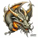 Description: Design Theme: Realistic Dragon Placement: Calf Style: Realistic with detailed shading Colors: Black and gre tattoo design idea