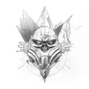 Combine elements from your favorite movies and anime in a dynamic composition tattoo design idea