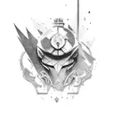 Combine elements from your favorite movies and anime in a dynamic composition tattoo design idea