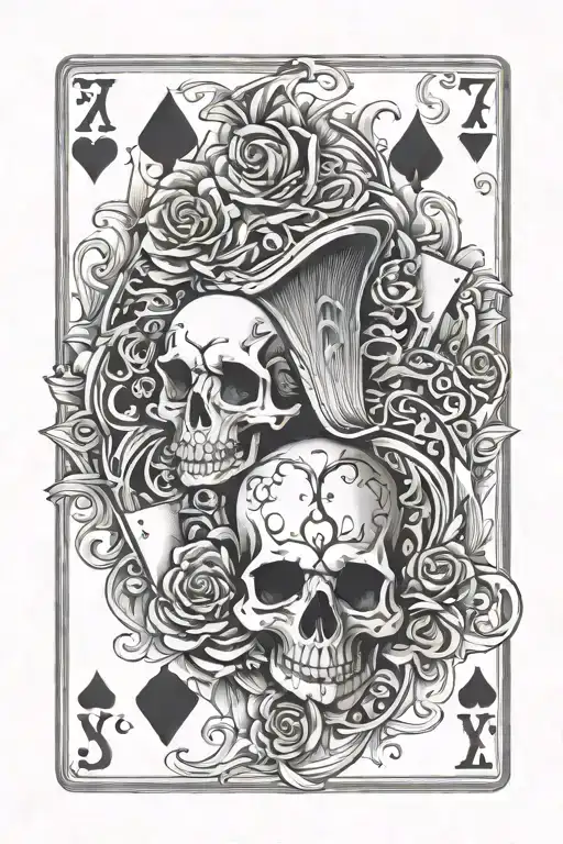 playing card and seven deadly sins tattoo design idea