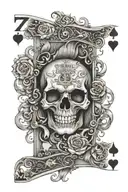 playing card and seven deadly sins amine tattoo design idea
