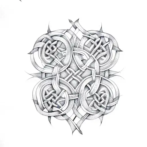 Celtic Knotwork paislies and thistles  tattoo design idea