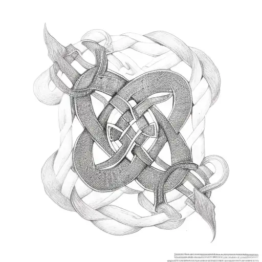 paislies done with celtic Knotwork  tattoo design idea