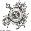Compass Fortune Favors tattoo design idea